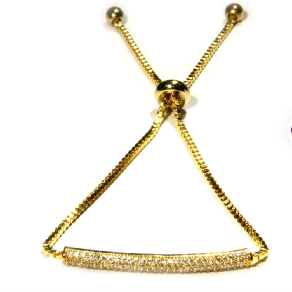 Mia Hold & CZ Pave Adjustable‎ Braclet